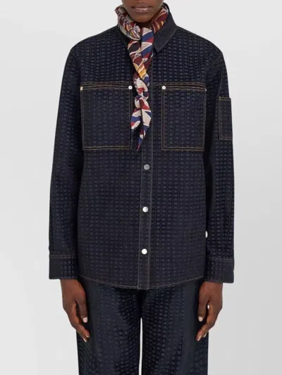 Ferragamo Geometric Print Wool Bandeau Scarf In Multi