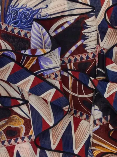 Ferragamo Geometric Print Wool Bandeau Scarf In Multi