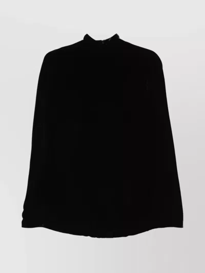 Raquel Diniz Velvet Short Cape High Neck In Black
