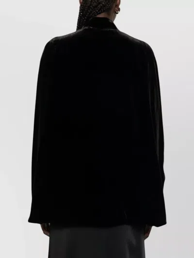 Raquel Diniz Velvet Short Cape High Neck In Black