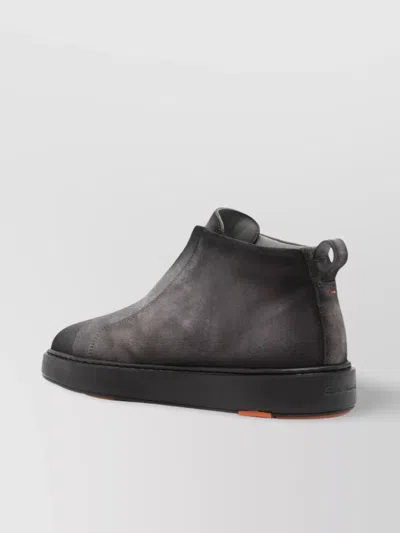 Santoni "mid Victory" Ankle Boots With Round Toe In Gold