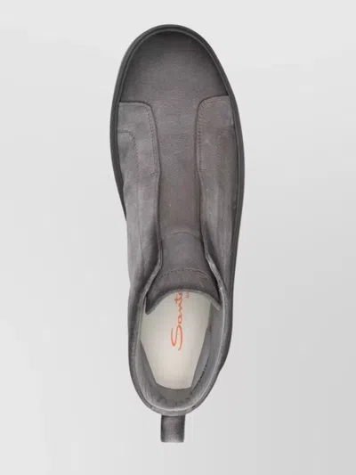 Santoni "mid Victory" Ankle Boots With Round Toe In Gold