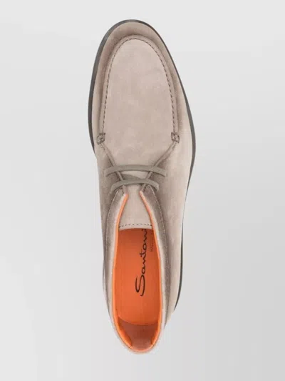 Santoni Ankle Boots Lace-up Round Toe In Gray