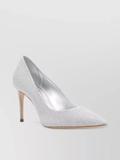 Casadei Woman Pumps Silver Size 11 Textile Fibers