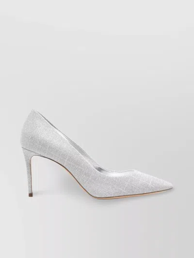 Casadei Woman Pumps Silver Size 11 Textile Fibers