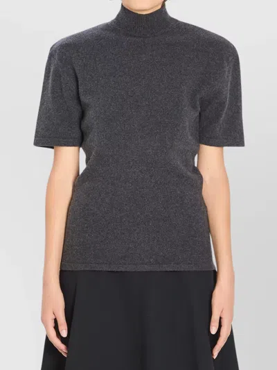 Jacquemus Cozy Turtleneck Knitwear Short Sleeves In Blue