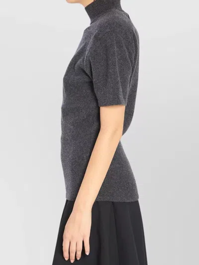 Jacquemus Cozy Turtleneck Knitwear Short Sleeves In Blue