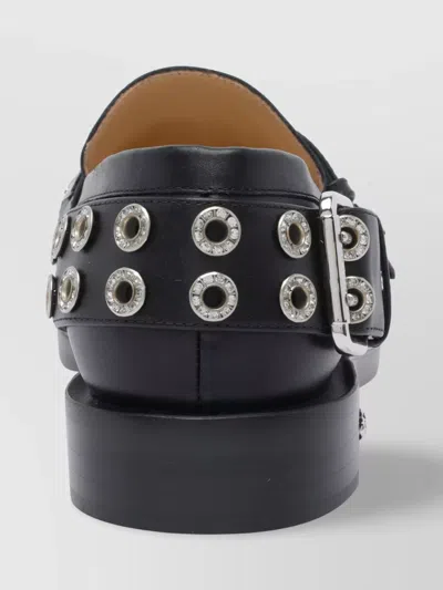 Mach&mach Mach & Mach Women Buckle Belt Vintage Loafers In Black