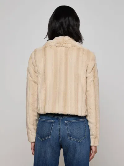 L'agence Davy Faux Fur Jacket In Neutral