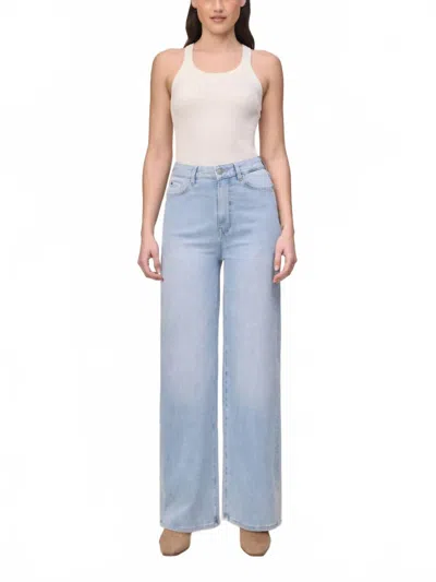 Warp & Weft Nce Relaxed Wide Leg Knit Jeans In Brightside In Blue
