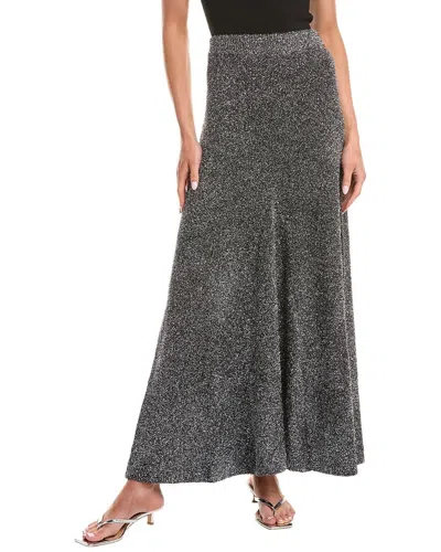 Helmut Lang Lurex Sweater Skirt In Gray