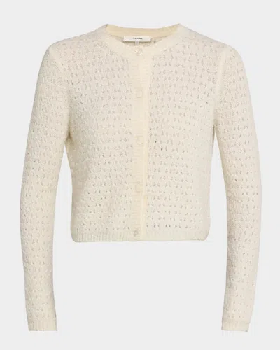 Frame The Chenille Cardigan In White