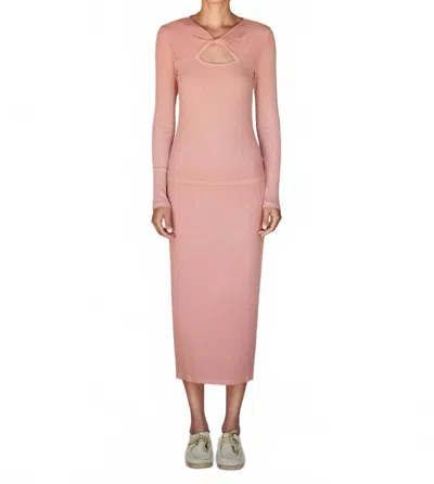 Sundry Twisted Cut Out Top In Adobe In Pink