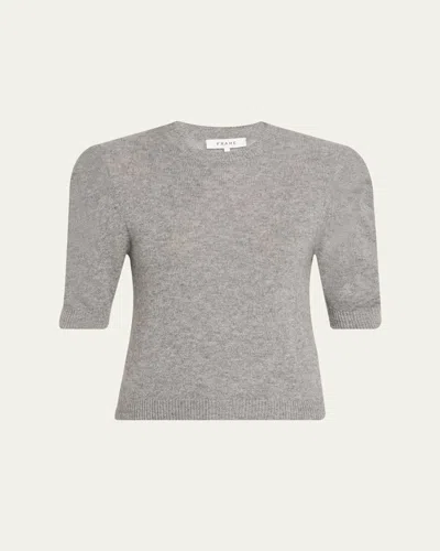Frame Ruched Cashmere-wool Sweater In Gray