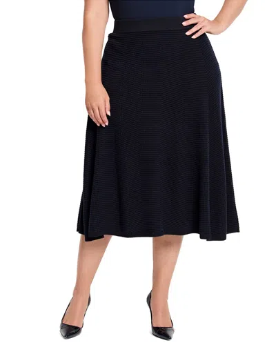 Nic + Zoe Nic+zoe Pixel Knit Midi Skirt In Blue