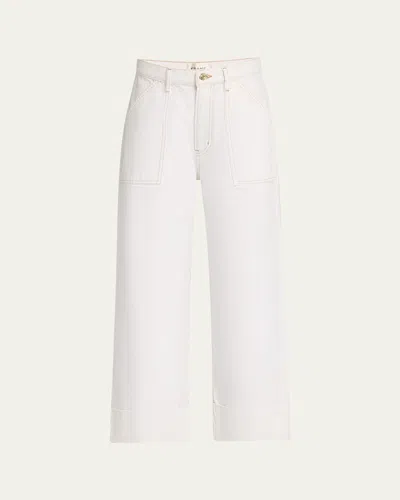 Frame The Pencil Crop High Waist Ankle Slim Straight Leg Jeans In White