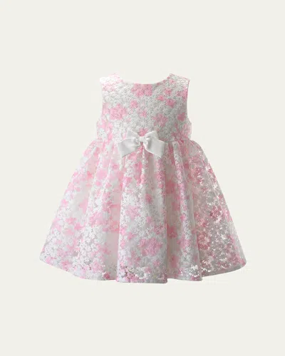 Rachel Riley Girl's Blossom Organza Midi Dress In Pink