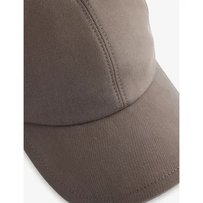 Eleventy Mens Cocoa Contrast Trim Silk Cap In Neutral