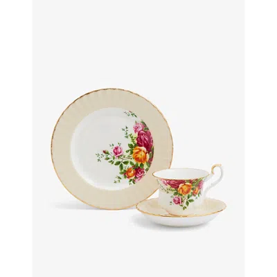Royal Albert Old Country Roses Bone China 3-piece Tea Set In Multi