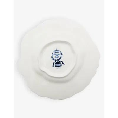 Seletti Classic On Acid Delf Rose Dessert Plate In Blue-white