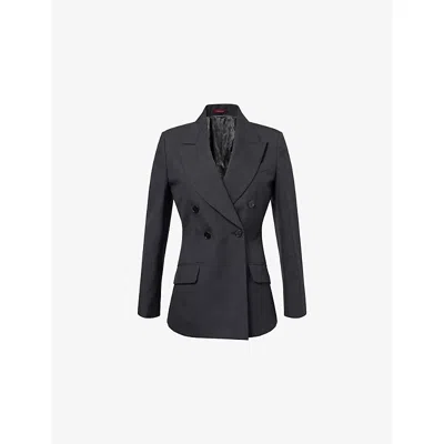 Gucci Womens Ardesia Grey Peak-lapel Double-breasted Wool Blazer In Gray