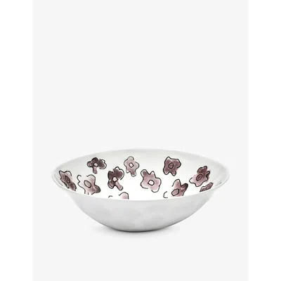 Marni Serax X  Viola Prugna Flower-motif Bone-china Bowl 14cm Set Of Two In Multi