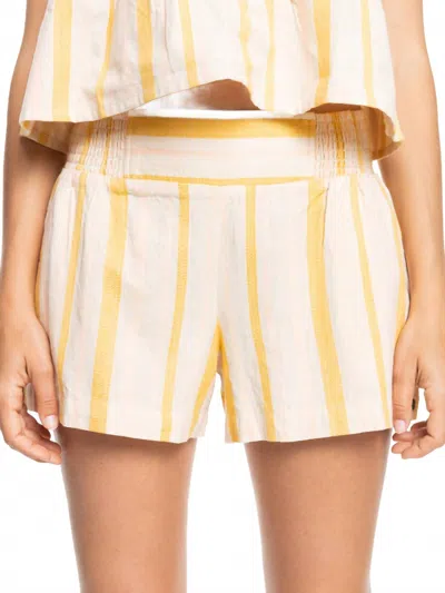 Roxy Handmade Life Shorts In Tapioca Alla Stripe Verticale In Multi
