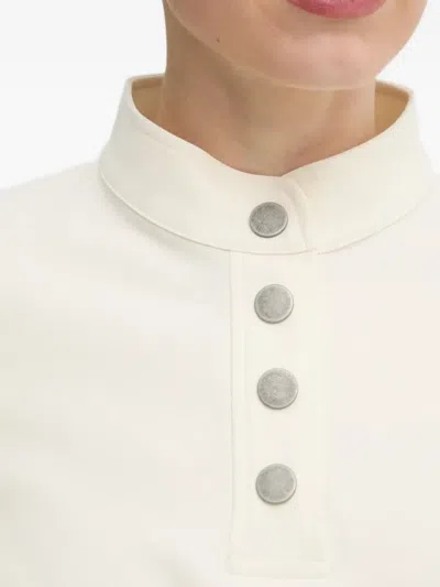 Ba&sh Mock-neck Button-placket Blouse In Neutral