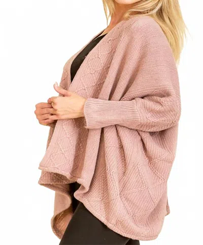 Funteze Slouchy Knitted Cardigan In Taupe In Pink