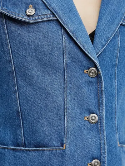 Hugo Boss Denim Flap-pocket Blazer In Blue