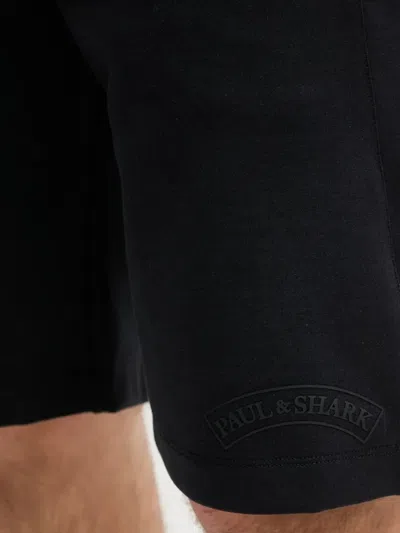 Paul & Shark Drawstring Track Shorts In Black