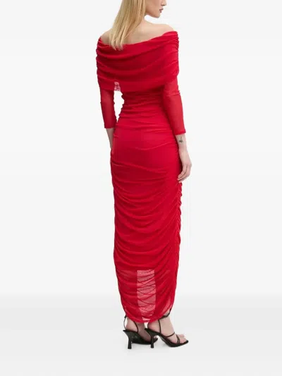 Never Fully Dressed Off-shoulder Maxi Dress In Red