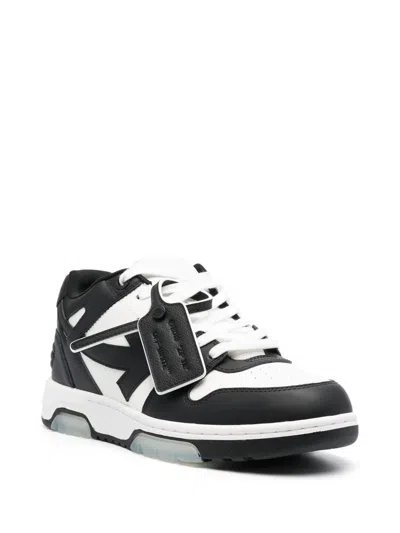 Off-white Out Of Office Arrow-detail Leather Low-top Sneakers In Black
