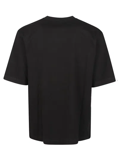 Dsquared2 Men Black Crewneck T-shirt With Logo Lettering On The Front In Cotton Man In Black