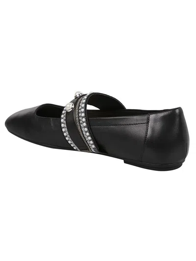 Pinko Leather Ballerinas In Black