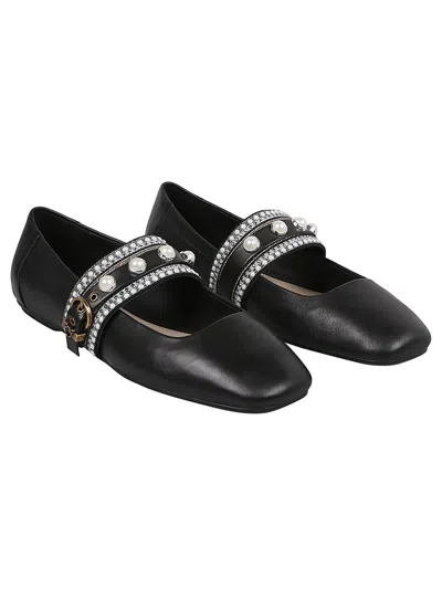 Pinko Leather Ballerinas In Black