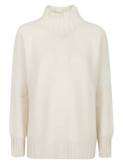 Aragona Funnel-neck Cashmere Sweater In White