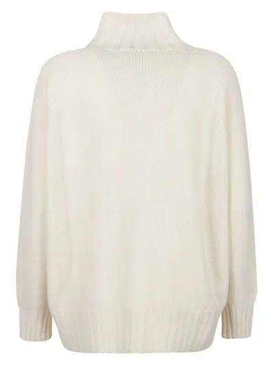 Aragona Funnel-neck Cashmere Sweater In White