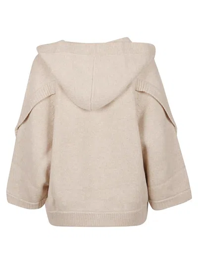 Max Mara Hooded Cardigan In Neutral