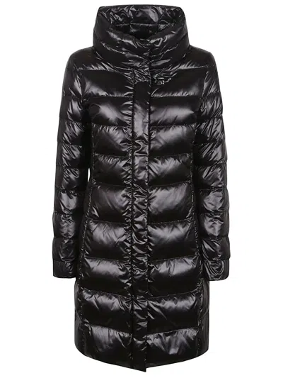 Fay Long Urban Hook And Loop Down Jacket In Black