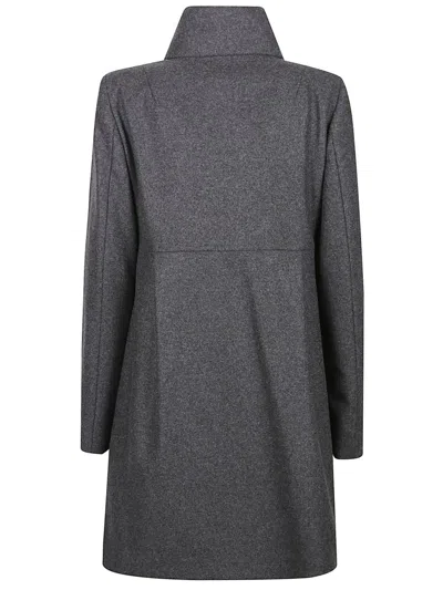 Fay Romantic Coat In Melange Wool Cloth In Gray