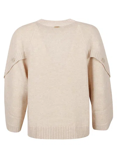 Max Mara Crossover Detail Oversized Wool And Cashmere Sweater In White