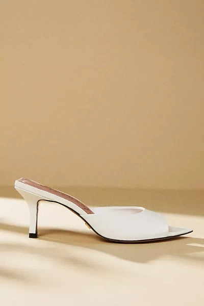 Vicenza Pointed-toe Mule Heels In White