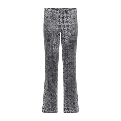 Diesel Houndstooth Pattern Jeans With Flared Leg Design In Gray