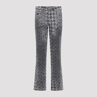 Diesel Houndstooth Pattern Jeans With Flared Leg Design In Gray