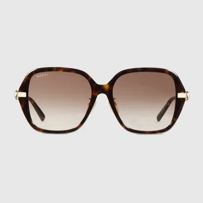 Gucci Specialized Fit Sunglasses In Brown