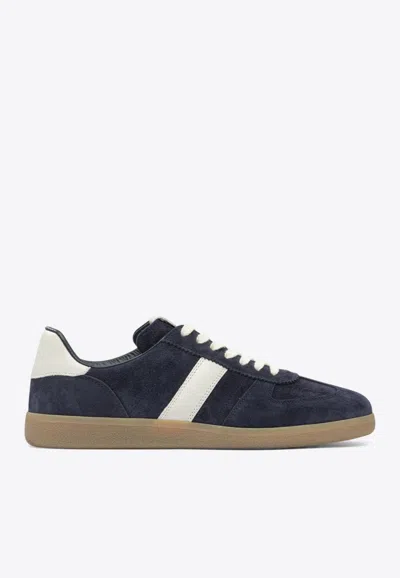 Tom Ford Round Toe Sneakers In Blue