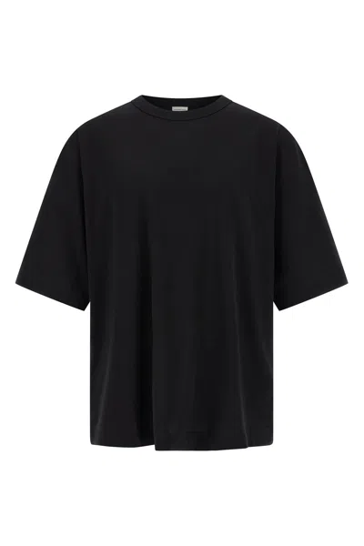 Dries Van Noten Oversized Black Cotton T-shirt In Black