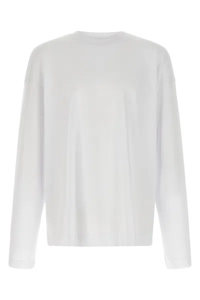 Dries Van Noten White Mock Neck Long Sleeve T-shirt In 1 White