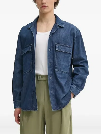 双口袋牛仔衬衫